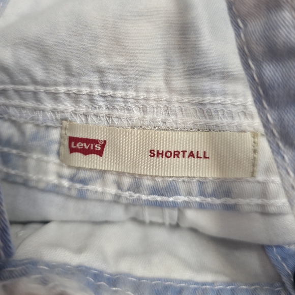 Levi’s Baby Girl Tie Dye Denim Shortall 12M Blue White Cotton Overalls 12 Months - Picture 6 of 7